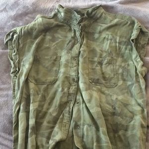 Camo button down